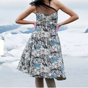 Plenty Frock By Tracy Reese 100% Silk In To The Woods One Shoulder Dress Size 2